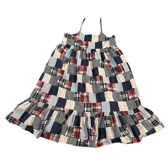 Fairhope Women’s Maxi Dress XL Patchwork Pockets Americana Red White Blue - Picture 1 of 5